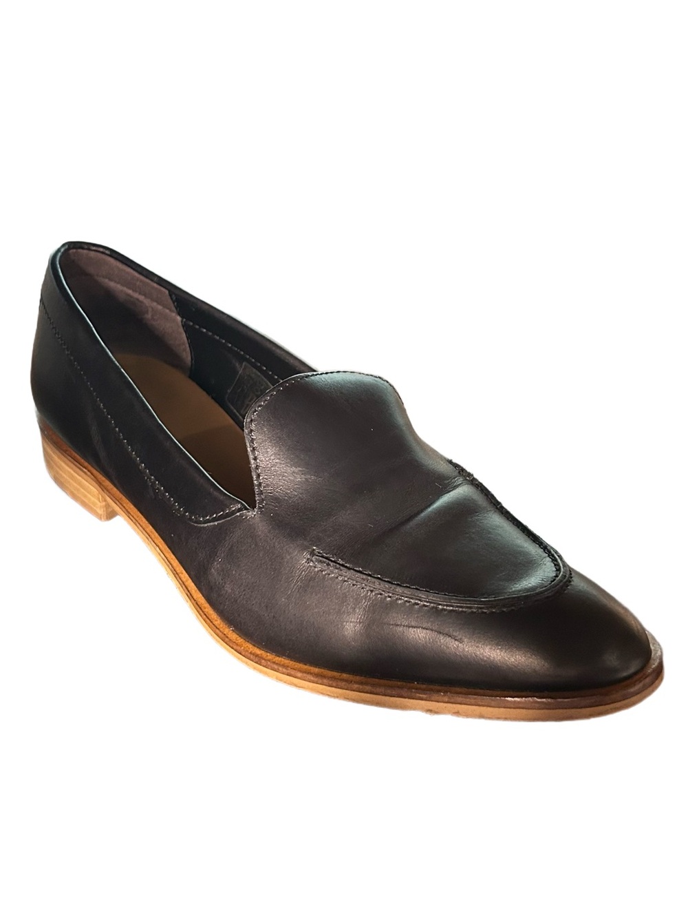 Everlane Shoes Size 7.5 The Modern Loafer Black Leather Slip On Stacked Heel